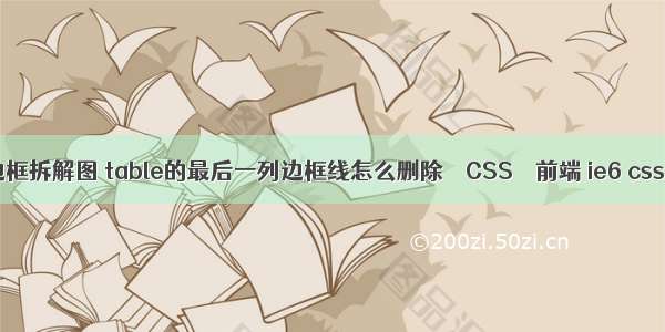 border边框拆解图 table的最后一列边框线怎么删除 – CSS – 前端 ie6 css 兼容性