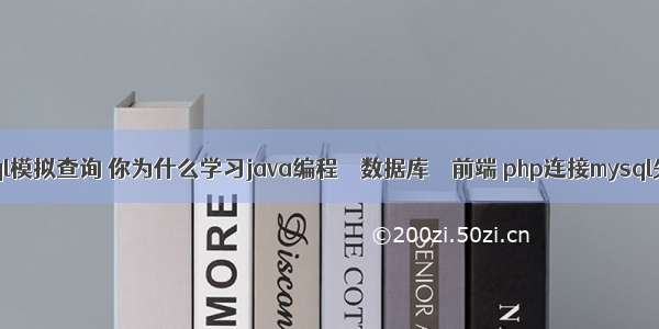 mysql模拟查询 你为什么学习java编程 – 数据库 – 前端 php连接mysql失败