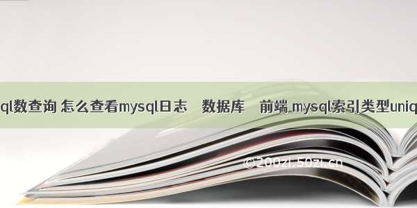 mysql数查询 怎么查看mysql日志 – 数据库 – 前端 mysql索引类型unique