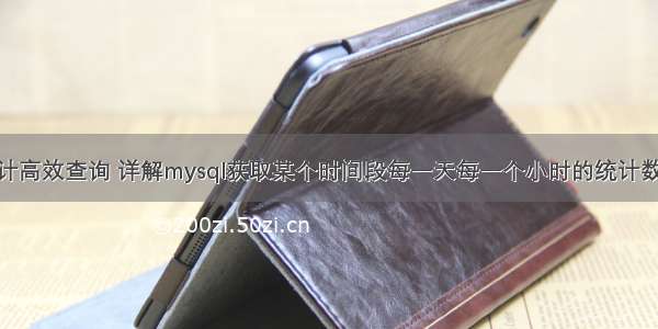 mysql 统计高效查询 详解mysql获取某个时间段每一天每一个小时的统计数据 – 数据