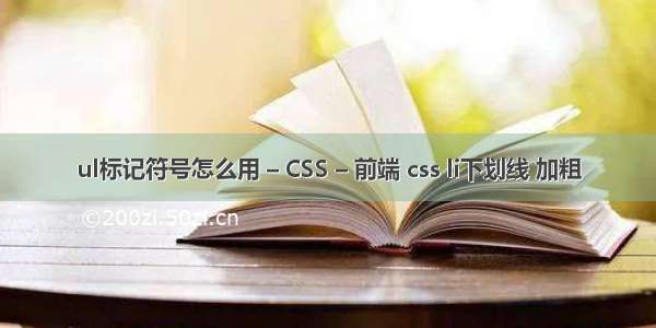 ul标记符号怎么用 – CSS – 前端 css li下划线 加粗