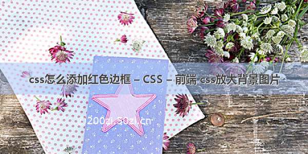 css怎么添加红色边框 – CSS – 前端 css放大背景图片