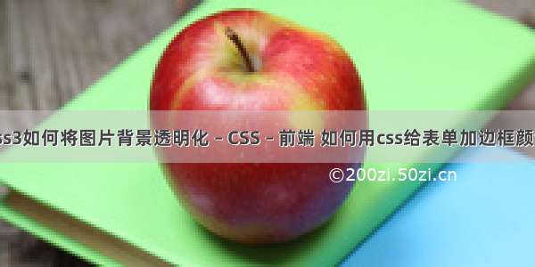 css3如何将图片背景透明化 – CSS – 前端 如何用css给表单加边框颜色