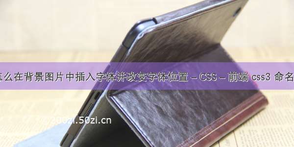 中怎么在背景图片中插入字体并改变字体位置 – CSS – 前端 css3 命名空间