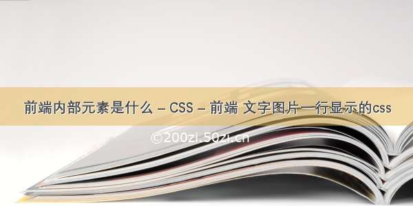 前端内部元素是什么 – CSS – 前端 文字图片一行显示的css