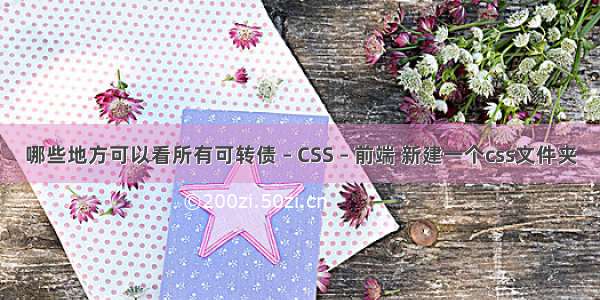 哪些地方可以看所有可转债 – CSS – 前端 新建一个css文件夹