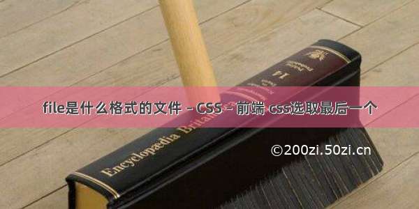 file是什么格式的文件 – CSS – 前端 css选取最后一个