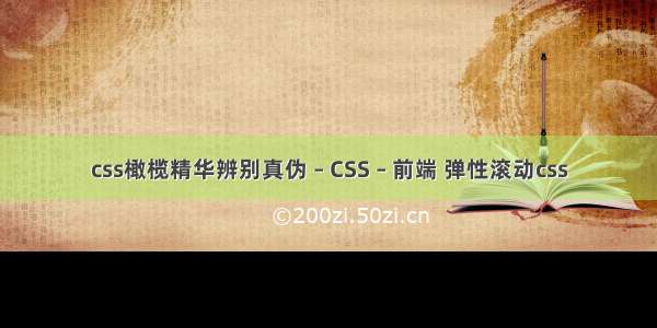 css橄榄精华辨别真伪 – CSS – 前端 弹性滚动css