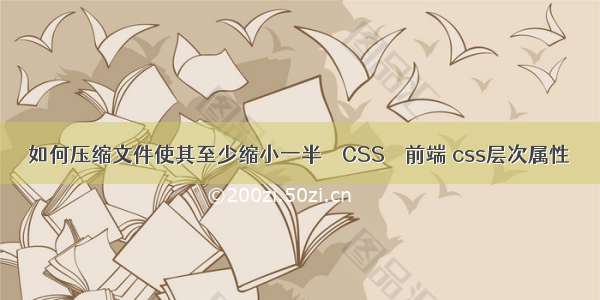 如何压缩文件使其至少缩小一半 – CSS – 前端 css层次属性