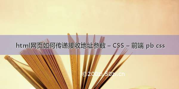 html网页如何传递接收地址参数 – CSS – 前端 pb css