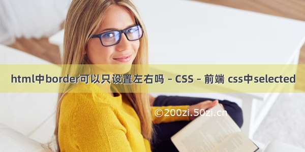 html中border可以只设置左右吗 – CSS – 前端 css中selected