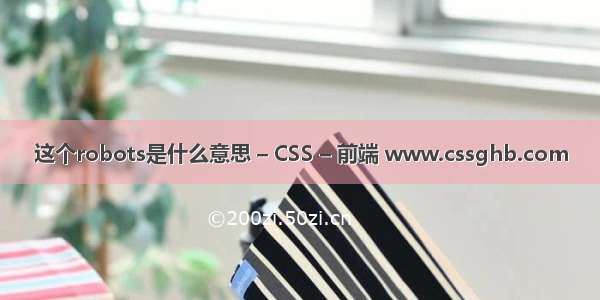 这个robots是什么意思 – CSS – 前端 www.cssghb.com