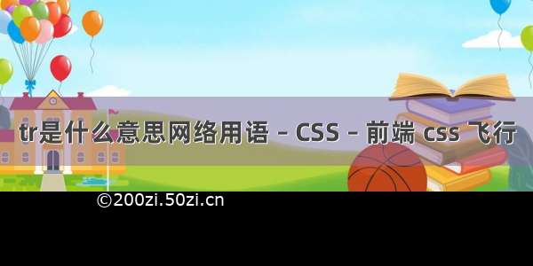 tr是什么意思网络用语 – CSS – 前端 css 飞行