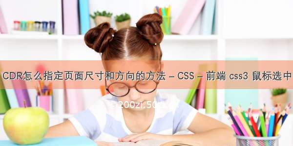 CDR怎么指定页面尺寸和方向的方法 – CSS – 前端 css3 鼠标选中