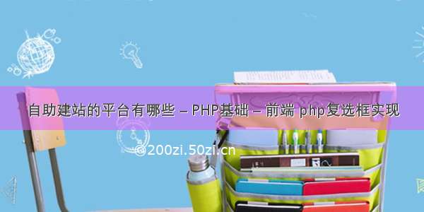 自助建站的平台有哪些 – PHP基础 – 前端 php复选框实现