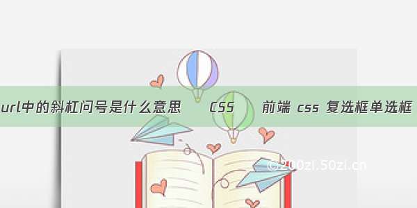 url中的斜杠问号是什么意思 – CSS – 前端 css 复选框单选框