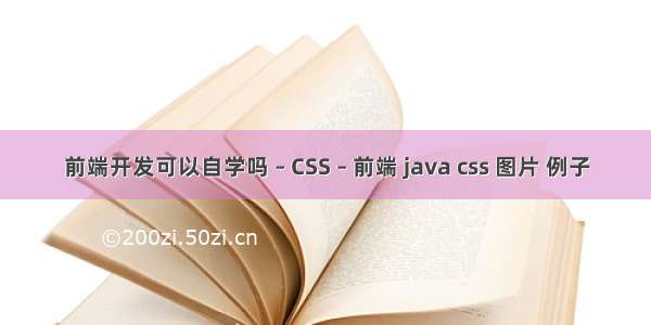 前端开发可以自学吗 – CSS – 前端 java css 图片 例子