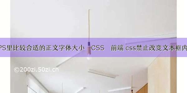 WPS里比较合适的正文字体大小 – CSS – 前端 css禁止改变文本框内容