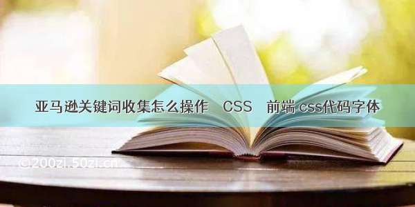 亚马逊关键词收集怎么操作 – CSS – 前端 css代码字体