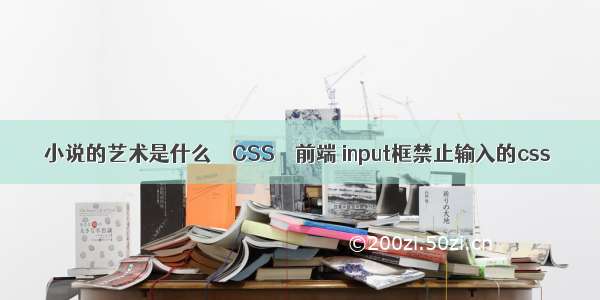 小说的艺术是什么 – CSS – 前端 input框禁止输入的css