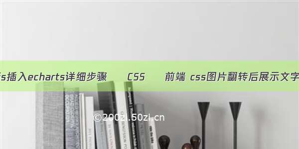 js插入echarts详细步骤 – CSS – 前端 css图片翻转后展示文字