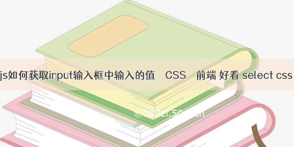 js如何获取input输入框中输入的值 – CSS – 前端 好看 select css