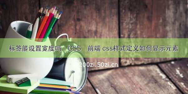 标签能设置宽度吗 – CSS – 前端 css样式定义如何显示元素