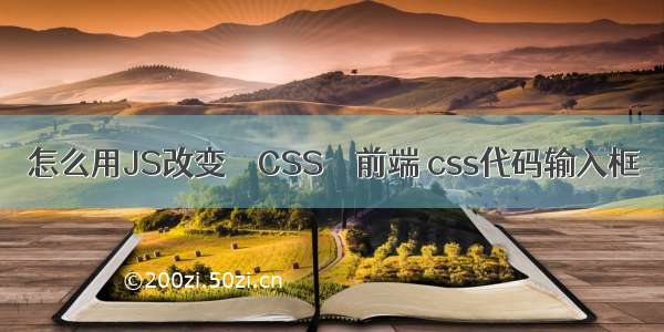 怎么用JS改变 – CSS – 前端 css代码输入框