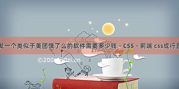 开发一个类似于美团饿了么的软件需要多少钱 – CSS – 前端 css成行显示