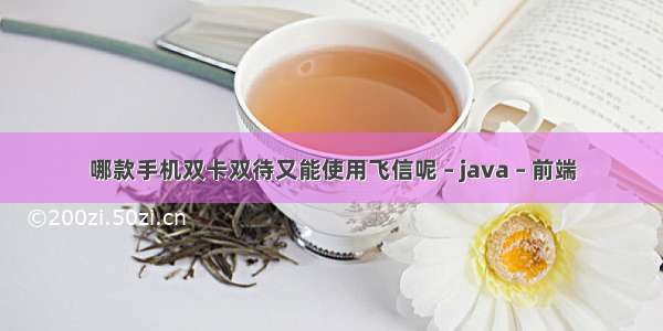 哪款手机双卡双待又能使用飞信呢 – java – 前端