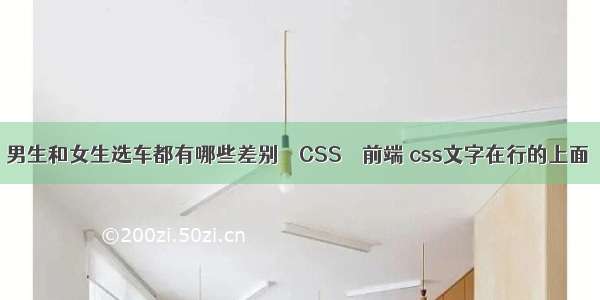 男生和女生选车都有哪些差别 – CSS – 前端 css文字在行的上面