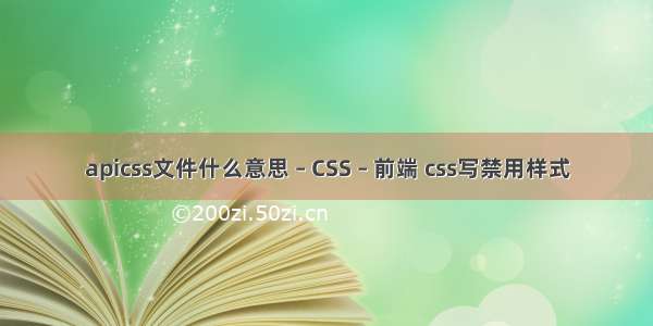 apicss文件什么意思 – CSS – 前端 css写禁用样式