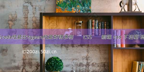 为什么VScode性能比typora性能好很多倍 – CSS – 前端 css 下拉框 选中 颜色