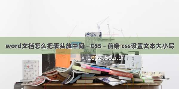 word文档怎么把表头放中间 – CSS – 前端 css设置文本大小写