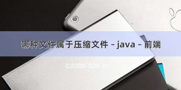 哪种文件属于压缩文件 – java – 前端