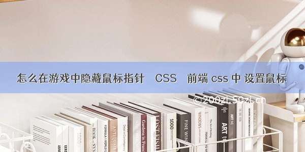 怎么在游戏中隐藏鼠标指针 – CSS – 前端 css 中 设置鼠标