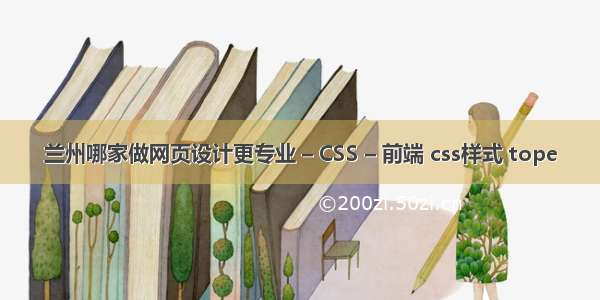 兰州哪家做网页设计更专业 – CSS – 前端 css样式 tope