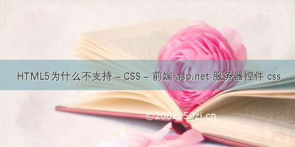 HTML5为什么不支持 – CSS – 前端 asp.net 服务器控件 css