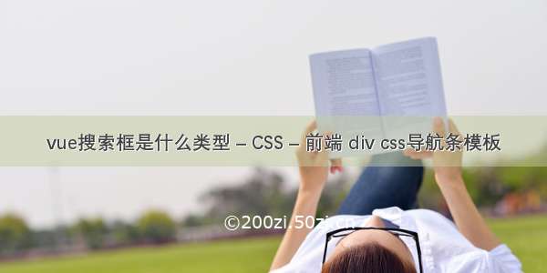 vue搜索框是什么类型 – CSS – 前端 div css导航条模板