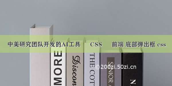 中美研究团队开发的AI工具 – CSS – 前端 底部弹出框 css