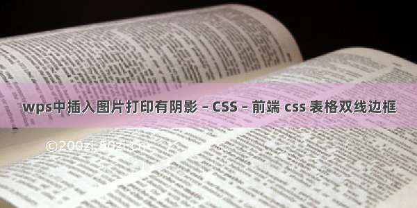 wps中插入图片打印有阴影 – CSS – 前端 css 表格双线边框