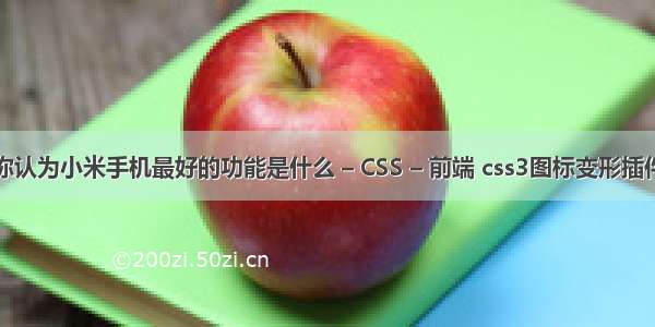 你认为小米手机最好的功能是什么 – CSS – 前端 css3图标变形插件