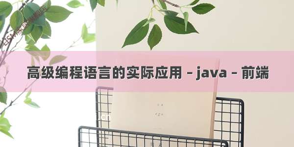 高级编程语言的实际应用 – java – 前端