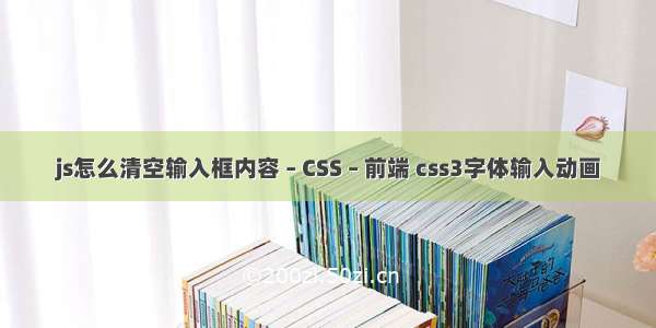 js怎么清空输入框内容 – CSS – 前端 css3字体输入动画