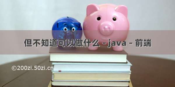 但不知道可以做什么 – java – 前端