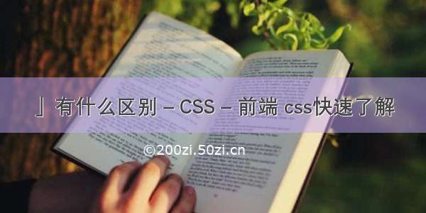 」有什么区别 – CSS – 前端 css快速了解