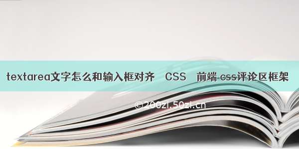 textarea文字怎么和输入框对齐 – CSS – 前端 css评论区框架