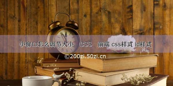 小窗口怎么调节大小 – CSS – 前端 css样式 id样式