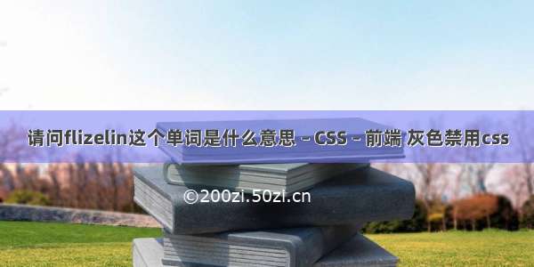 请问flizelin这个单词是什么意思 – CSS – 前端 灰色禁用css