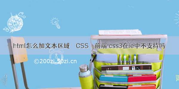 html怎么加文本区域 – CSS – 前端 css3在ie中不支持吗